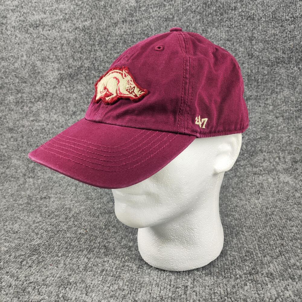 Arkansas Razorbacks Hat Cap Strap Back Mens One Size Red NCAA Football 47 Brand